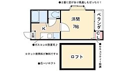 エンルート栄生 1Kの間取図画像