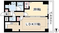プレサンス鶴舞グリーンパーク 1LDKの間取図画像