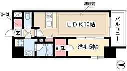 プレサンス新栄町ギャラント 1LDKの間取図画像