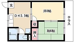 アネックス鬼頭 2DKの間取図画像