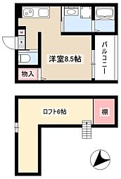エリュート ワンルームの間取図画像