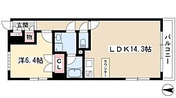レジディア久屋大通2 1LDKの間取図画像