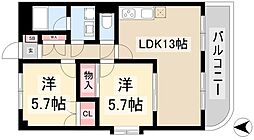 ティアラ八熊通 2LDKの間取図画像