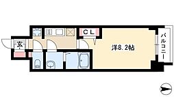 プレサンス広小路通パルス 1Kの間取図画像