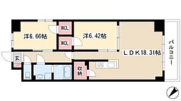 S-FORT鶴舞arts 2LDKの間取図画像