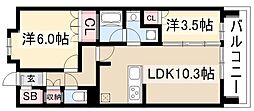 OPUSRESIDENCENAGOYASTATION 2LDKの間取図画像