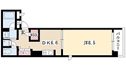 セノアタワー泉 1DKの間取図画像
