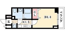 プレサンスSAKAE白川公園2 1Kの間取図画像