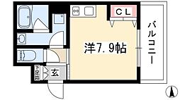 レジディア高岳 ワンルームの間取図画像