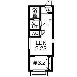 クレスト中村 1LDKの間取図画像
