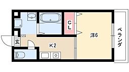 さくら館大秋 1Kの間取図画像