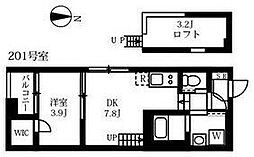 ハーモニーテラス野田 1LDKの間取図画像