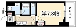 WESTIN上前津 1Kの間取図画像