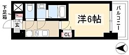 メイクスアート上前津6 1Kの間取図画像