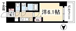 プレサンス栄フロント 1Kの間取図画像