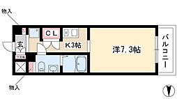 YS上前津 1Kの間取図画像