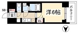 プレサンス丸の内アドブル 1Kの間取図画像