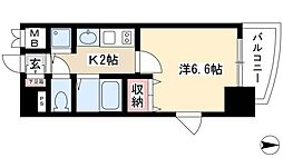 プレサンス大須観音駅前サクシード 1Kの間取図画像