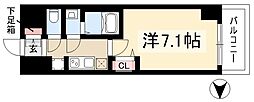 プレサンス久屋大通公園セラフィ 1Kの間取図画像