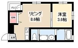 スタジオエヌ 1LDKの間取図画像