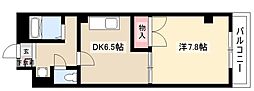 ルーミィ 1DKの間取図画像