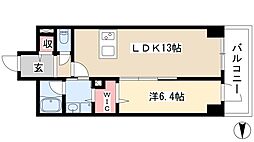 グランルクレ新栄ウエスト 1LDKの間取図画像