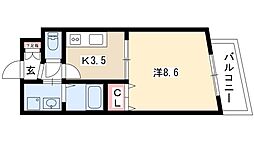 ルシャンパーニュ 1Kの間取図画像