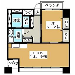 プログレスイズミ 1LDKの間取図画像