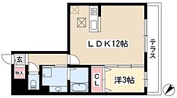 グランドール千種 1LDKの間取図画像