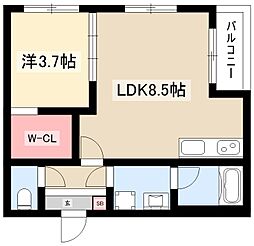 MOVE中村公園 1LDKの間取図画像
