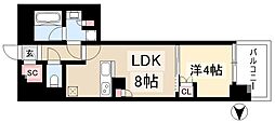 プレサンス名駅南ブリエ 1LDKの間取図画像