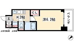 プレサンス鶴舞公園WEST 1Kの間取図画像