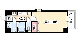 クピットガーデン千代田 1Kの間取図画像