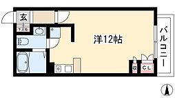 アルドゥ6 ワンルームの間取図画像