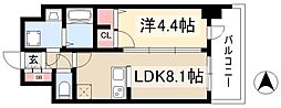 ディアレイシャス矢場町 1LDKの間取図画像