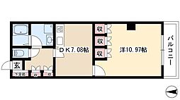 セイント橘 1DKの間取図画像