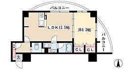 さくらHillsRiverSideEAST 1LDKの間取図画像