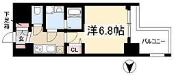 プレサンス錦プレミアム 1Kの間取図画像