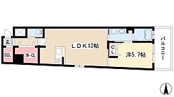 Nアパートメント 1LDKの間取図画像