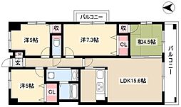 ソーラスフロント富船北棟 4LDKの間取図画像