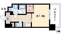 エスペランサ葵 1Kの間取図画像