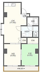 原田ビル 2LDKの間取図画像