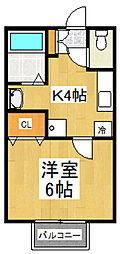 ニューライフガーデン 1Kの間取図画像