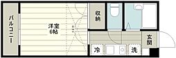けやき 1Kの間取図画像