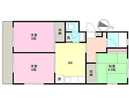 三芳グリーンハイム 3DKの間取図画像
