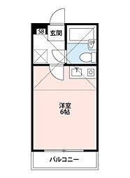 ア・クール鶴瀬 1Kの間取図画像