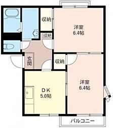 アルス上福岡2 2Kの間取図画像