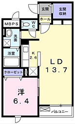 アレグリア 1LDKの間取図画像