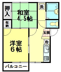ヒルズライフ1 2Kの間取図画像