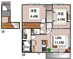 ComfortHouseWithB 2LDKの間取図画像